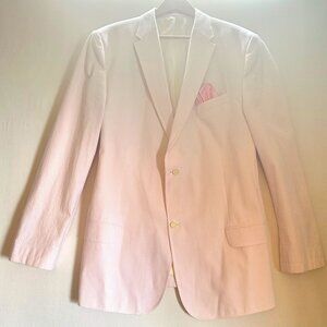 IZOD men’s light-pink striped seersucker blazer classic 2-button, notch lapel XL